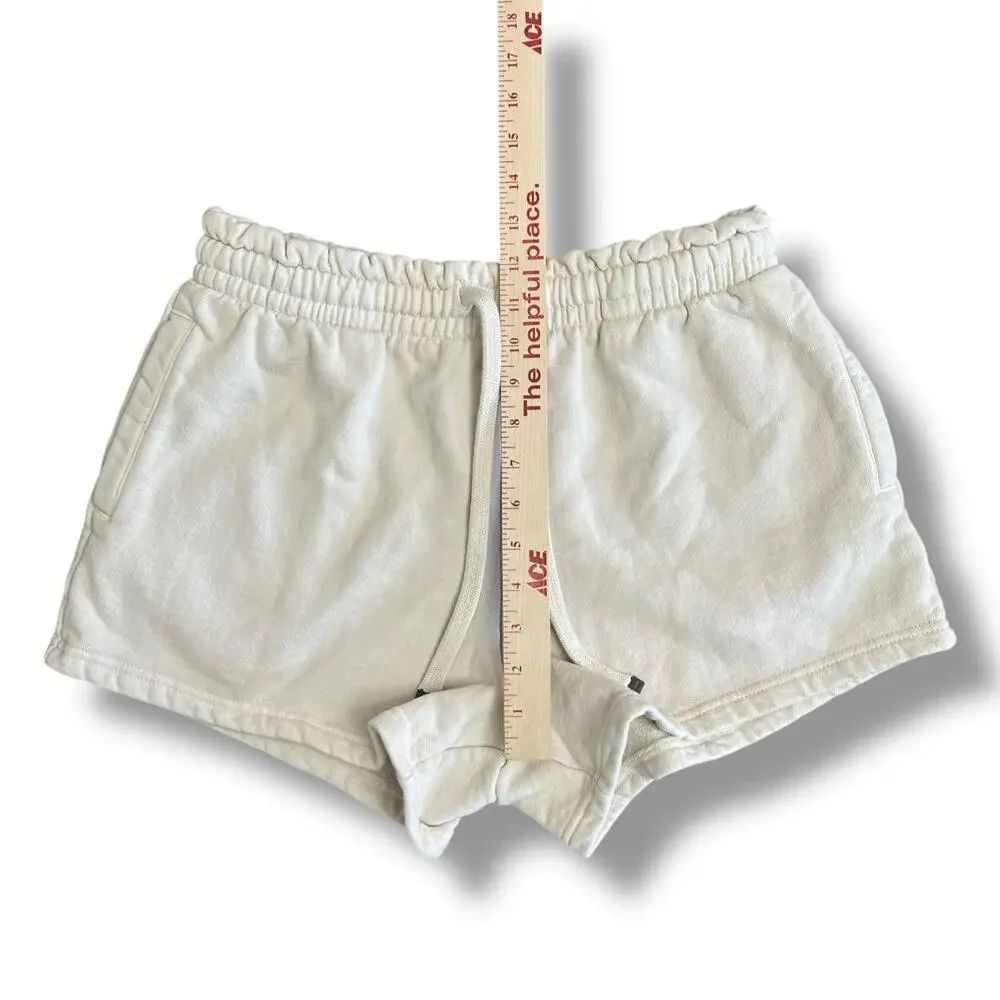 Talentless 100% Cotton Fleece Lounge Shorts Women’s Medium Cream Off‎ White